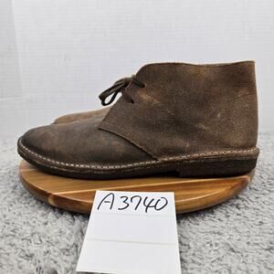 J. Crew Mens 11.5 Brown Leather Patina Casual Daily Crepe Sole Chukka Boot Italy